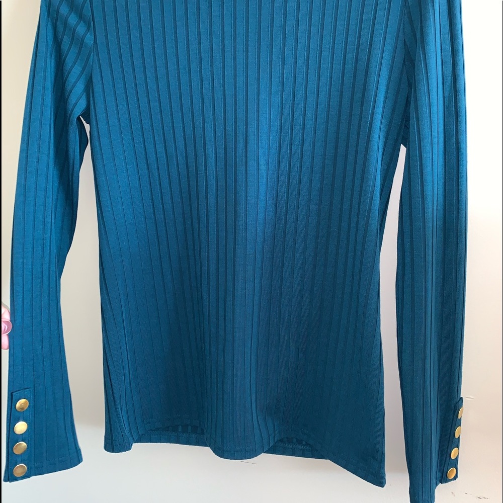 Turquoise Top Long Sleeve Light Sweater Work